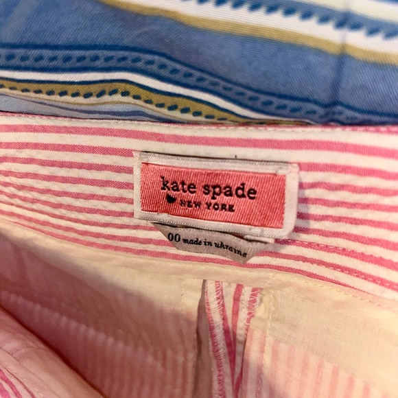 Kate spade 00 pink and white stepped high waisted shorts women’s clothing double - Picture 6 of 6